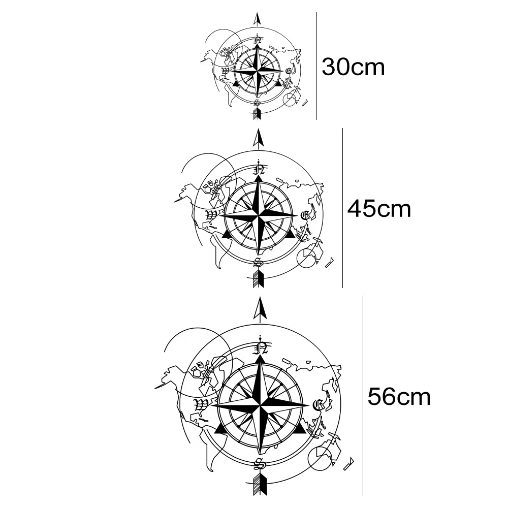 Car Compass World Map Wall Sticker for Caravan Camper Van Motorhome Vanlife RV Camping Trailer Decal Auto Tuning Accessories
