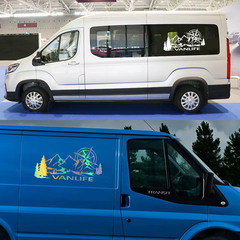 Car Body Side Stickers Camper Van Life Vanlife Decor Decal Vinyl Decoration for Truck RV Bus Caravan Minivan Auto Accessories