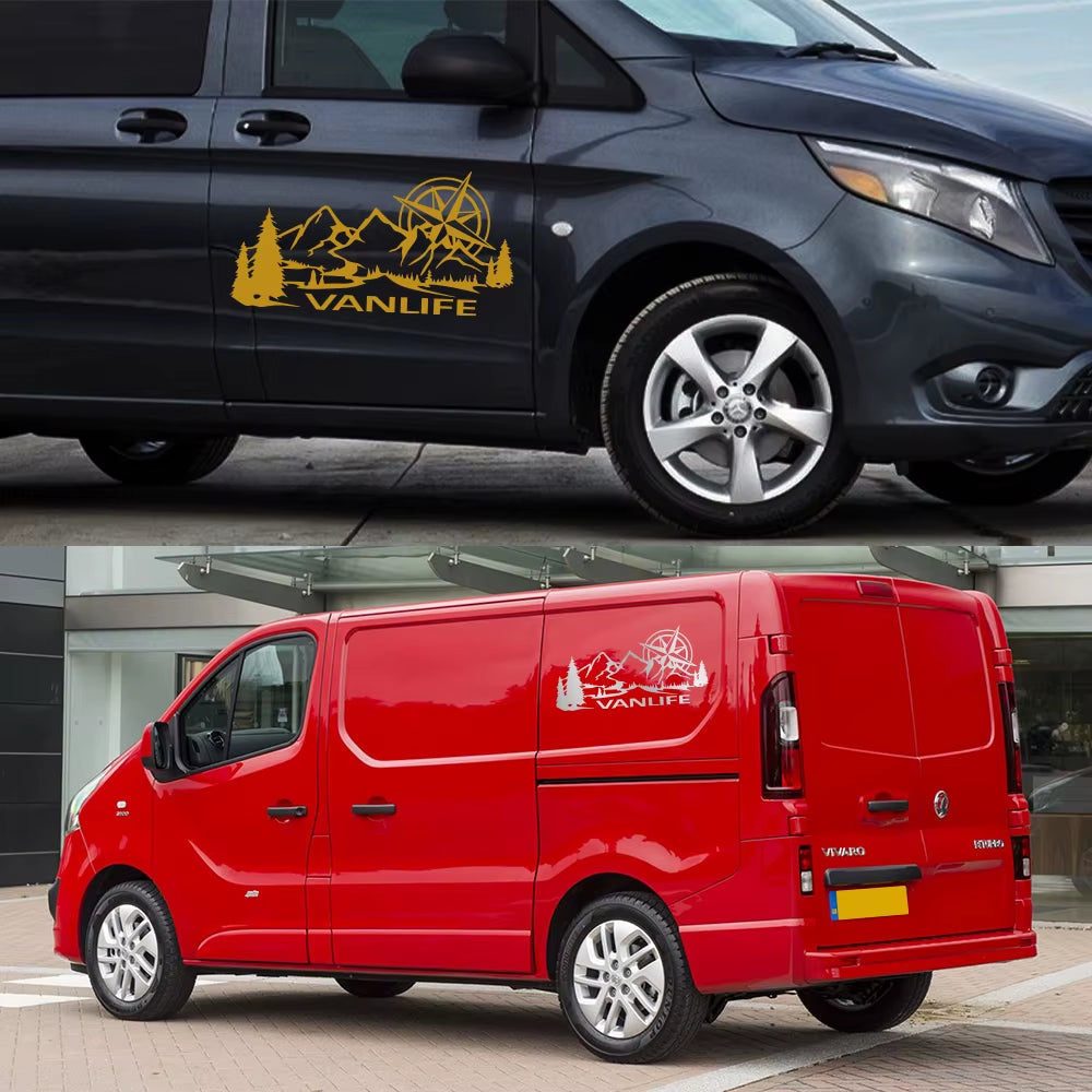 Car Body Side Stickers Camper Van Life Vanlife Decor Decal Vinyl Decoration for Truck RV Bus Caravan Minivan Auto Accessories