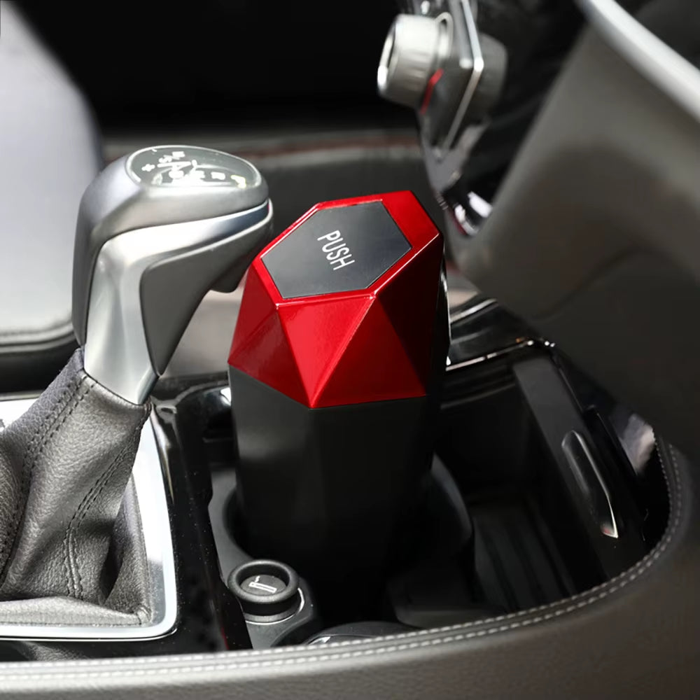 Car Interior Mini Trash Can Dustbin Garbage Bin Storage Case Bucket Push Lid Accessories Universal Caravan RV Truck off Road 4X4