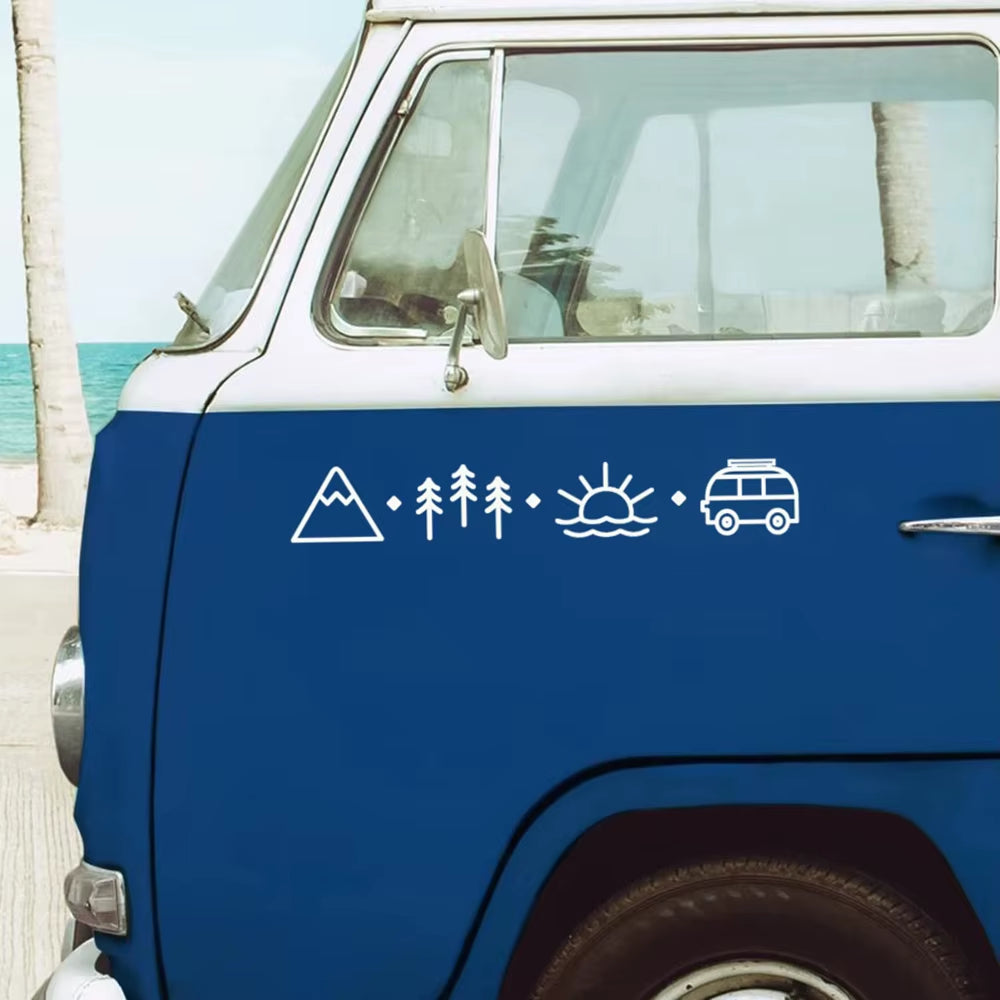 Camper Van Caravan Car Stickers Rv Vanlife Nature Design Camping Decals Decor Accessories Waterproof Tunning Decoration Vinyl